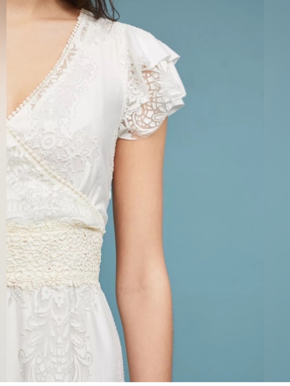 Farm Rio Dress Gerty Maxi Lace in Ivory White - Picture 4 of 8